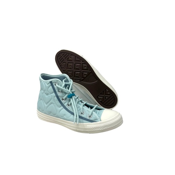 Converse Chuck Taylor High Polyester Blue Quilted Sneakers Women Size A08722C - Picture 6 of 8